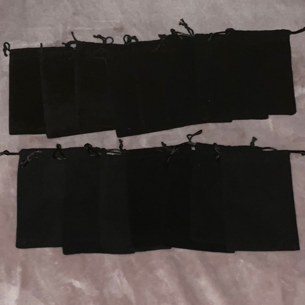 Black Velvet-like Drawstring Sachet Gift bags